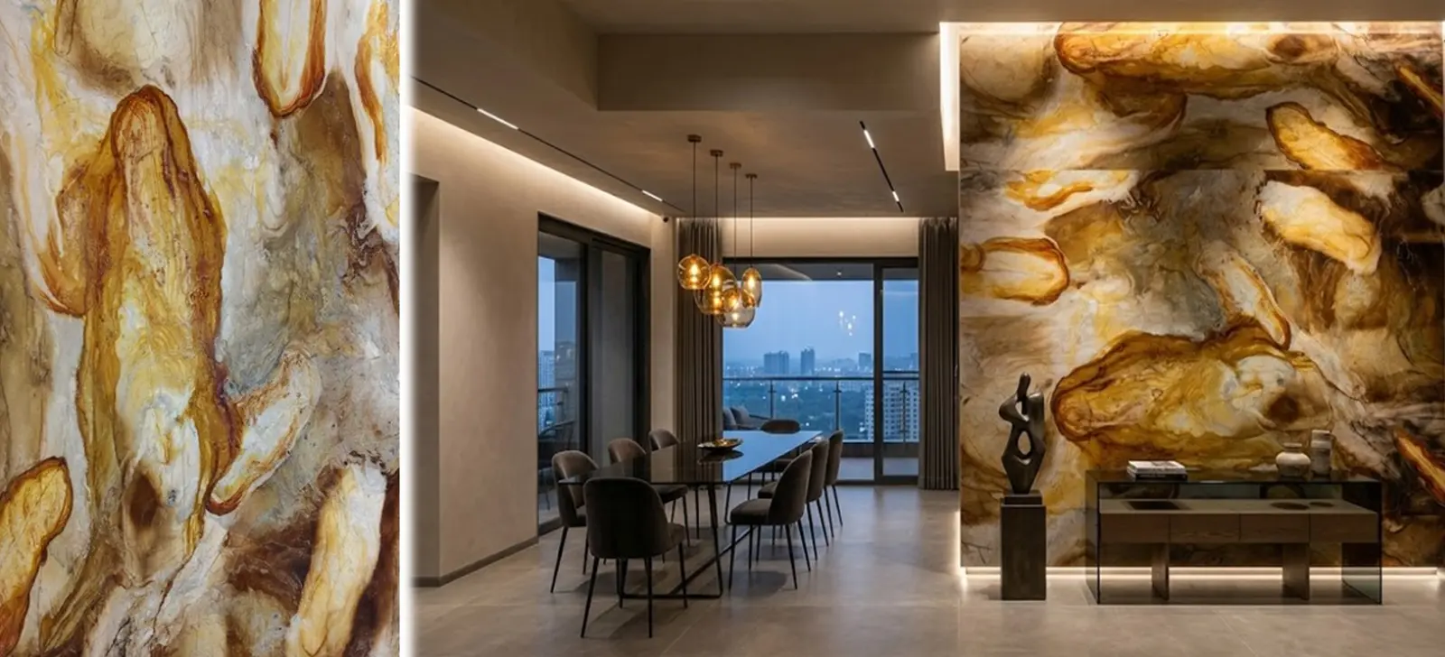 Genuine Marbles premium imported marble showroom in Mumbai featuring Italian marble and
luxury stone slabs