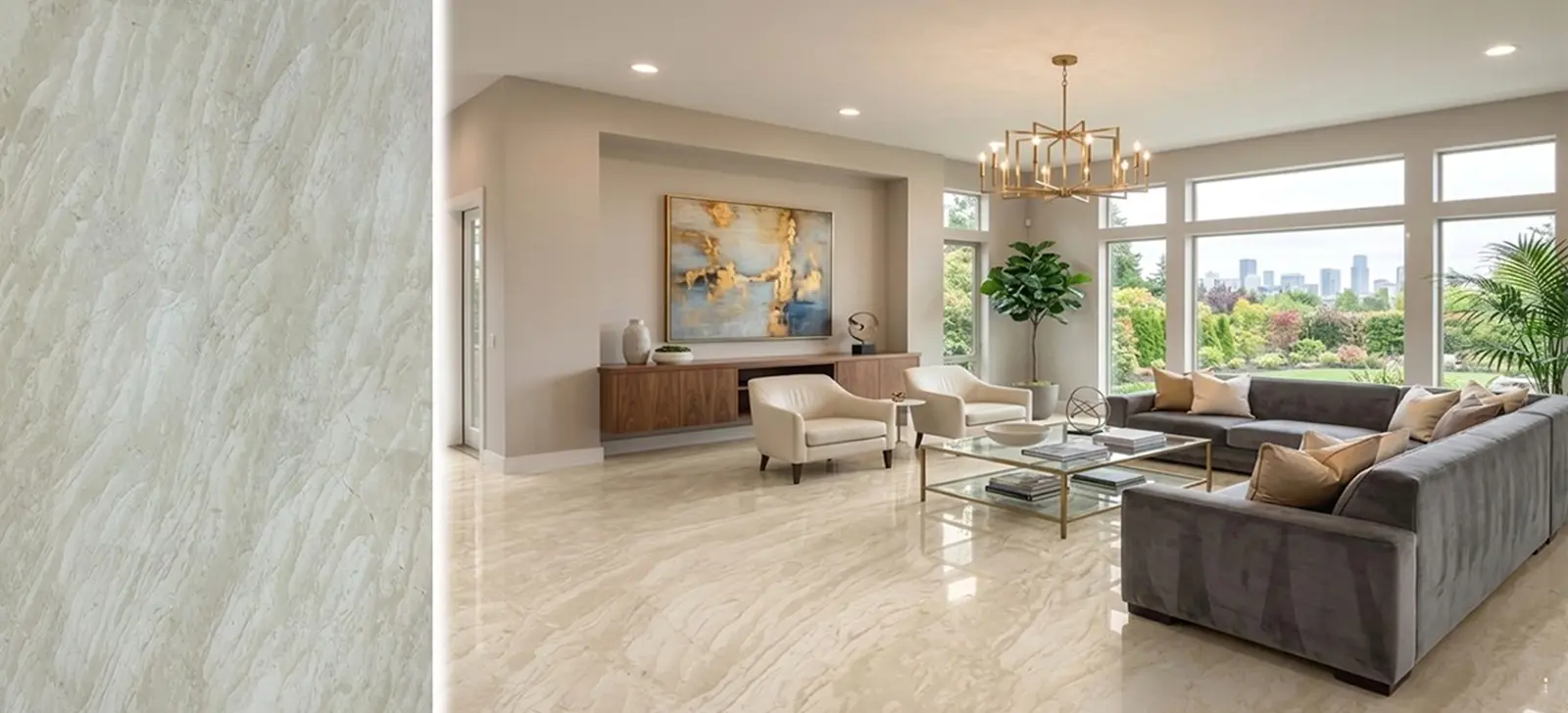 Genuine Marbles premium imported marble showroom in Mumbai featuring Italian marble and
luxury stone slabs